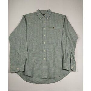Polo Ralph Lauren Men's XL Button Down Shirt Green Check Long Sleeve Cotton